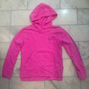Vineyard Vines Girls Bright Pink Whale Hoodie